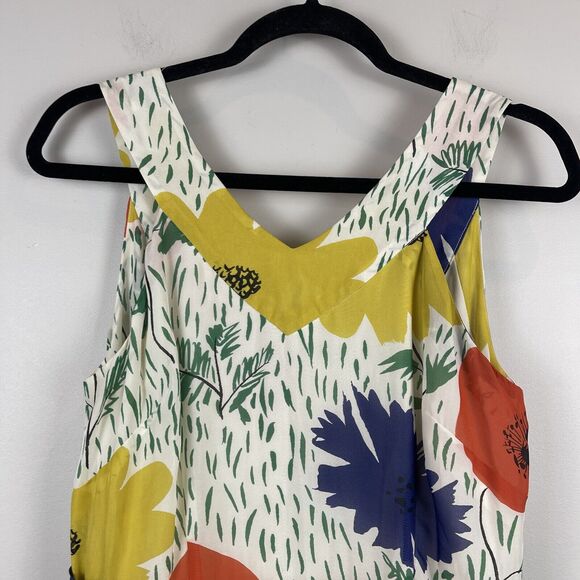 Girls From Savoy Anthropologie Women Silk Dress Size 6 Multicolor Primary Blooms - Picture 4 of 11